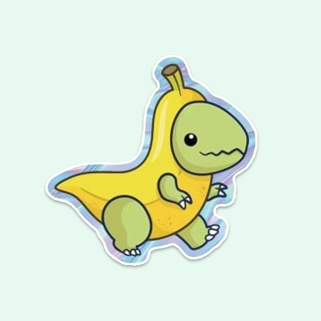 Bananasaurus Rex Sticker - Fun and Quirky Dinosaur Design