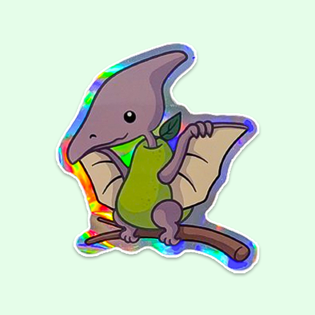 Pearodactyl Vinyl Stickers – Quirky Dino-Inspired Fruit Decals